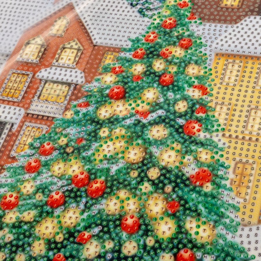 Winter Town Crystal Art Canvas Kit 40x50cm