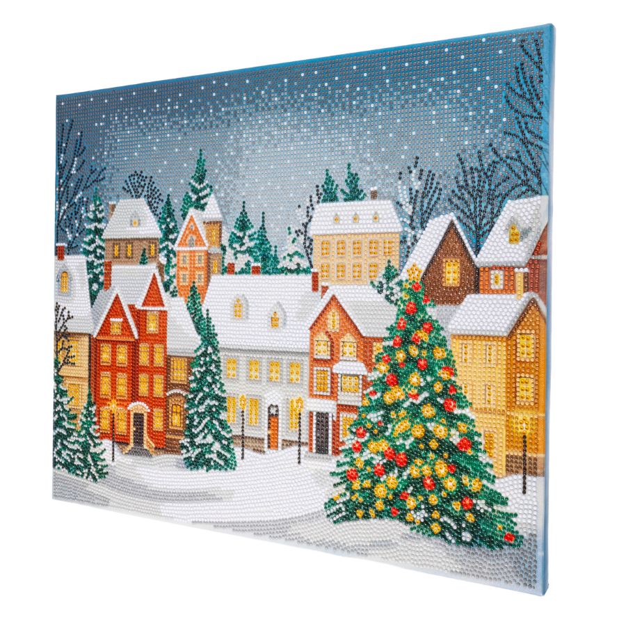 Winter Town Crystal Art Canvas Kit 40x50cm