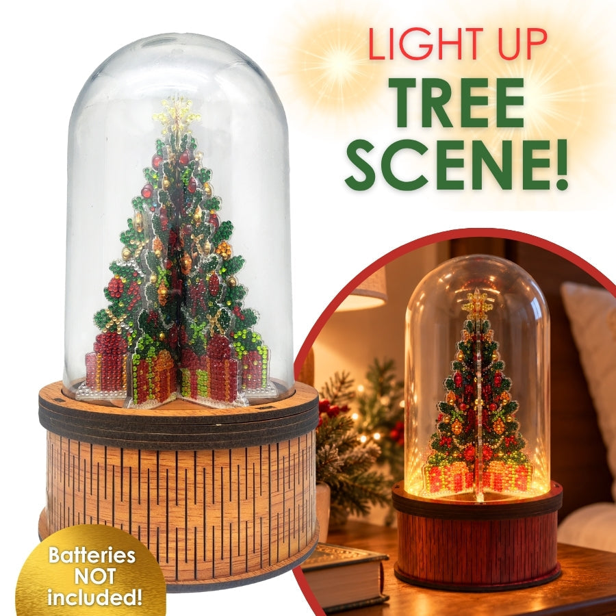 Winter Tree Glow Crystal Art 3D Buildable Scene Kit LED Light Up
