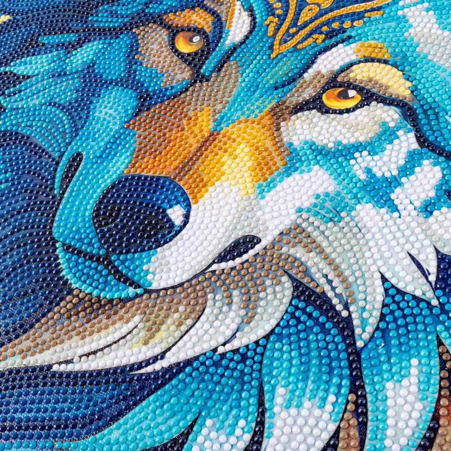 Wolf Moon Magic Crystal Art Canvas Triptych Kit