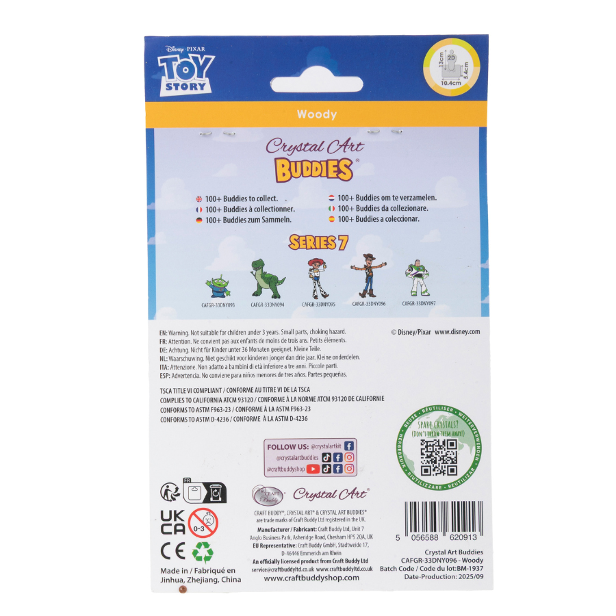 Woody Crystal Art Buddies Toy Story Series 7 Disney Pixar