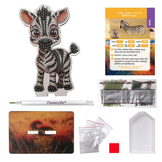 Zebra Crystal Art Wildlife Buddies contents