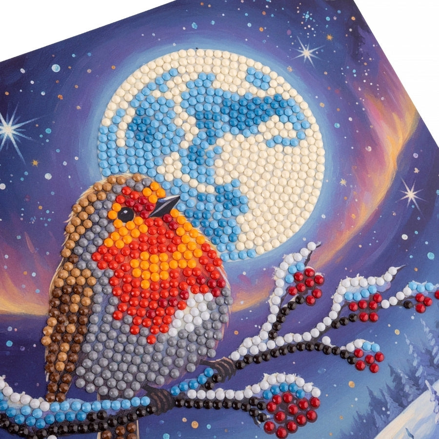 Aurora Robin Crystal Art Card Kit 18x18cm
