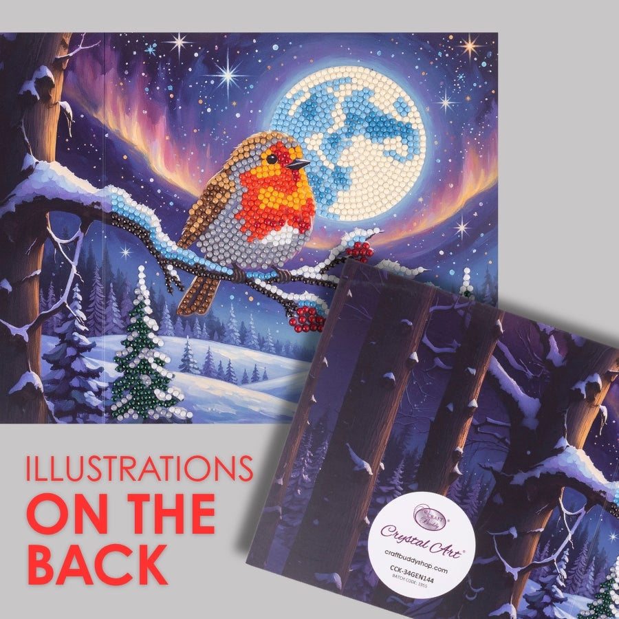 Aurora Robin Crystal Art Card Kit 18x18cm