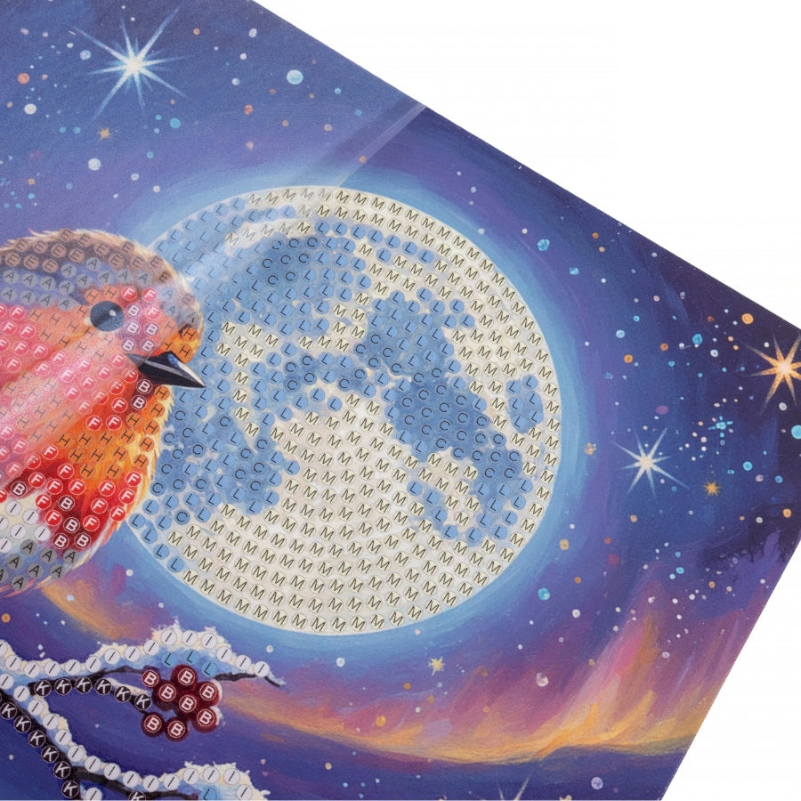 Aurora Robin Crystal Art Card Kit 18x18cm