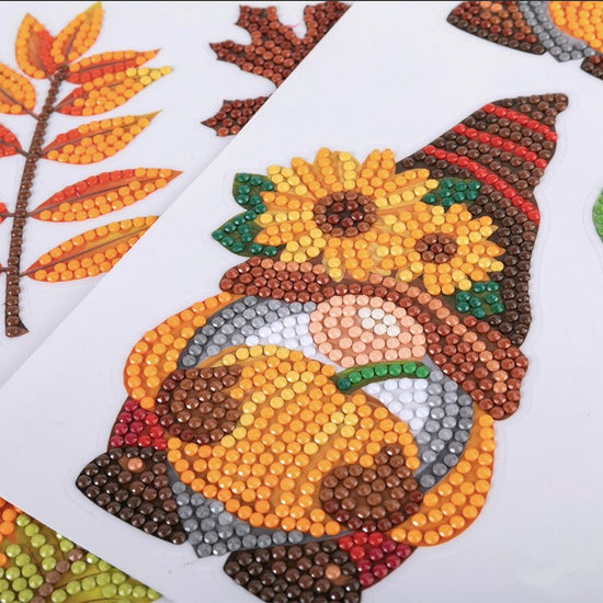 Autumn crystal art wall stickers set close up