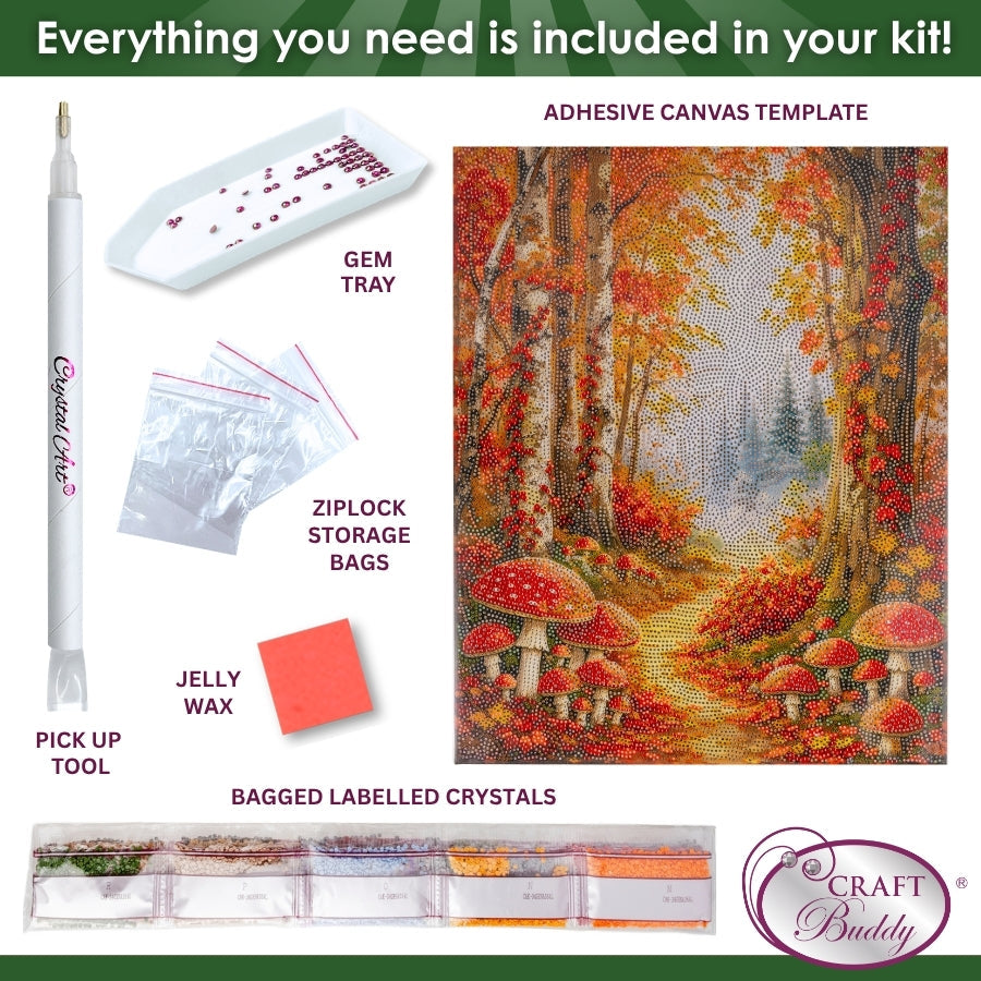 Autumn Forest Crystal Art Canvas Kit 40x50cm