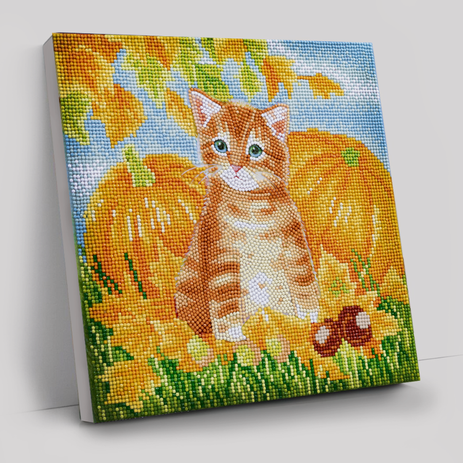 CAK-A179M: "Autumn Cat" 30x30cm Crystal Art Kit