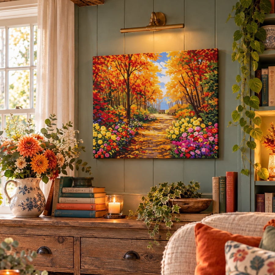 Autumn Park Crystal Art Canvas Kit 40x50cm