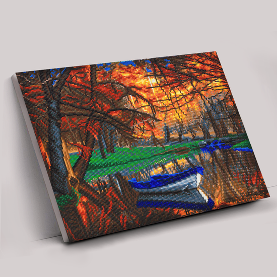 CAK-A101L: "Autumn River" Framed Crystal Art Kit, 40 x 50cm