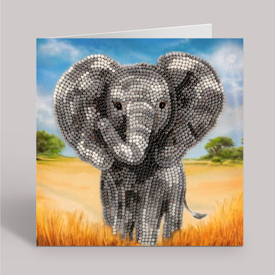 CCK-A118: "Baby Elephant" 18x18cm Crystal Art Card