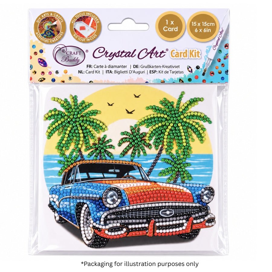 Beach Drive Crystal Art Card Kit 15x15cm
