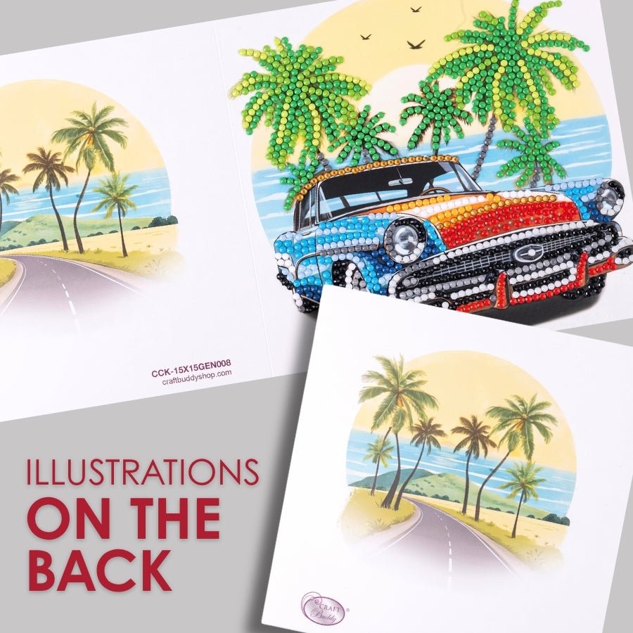 Beach Drive Crystal Art Card Kit 15x15cm
