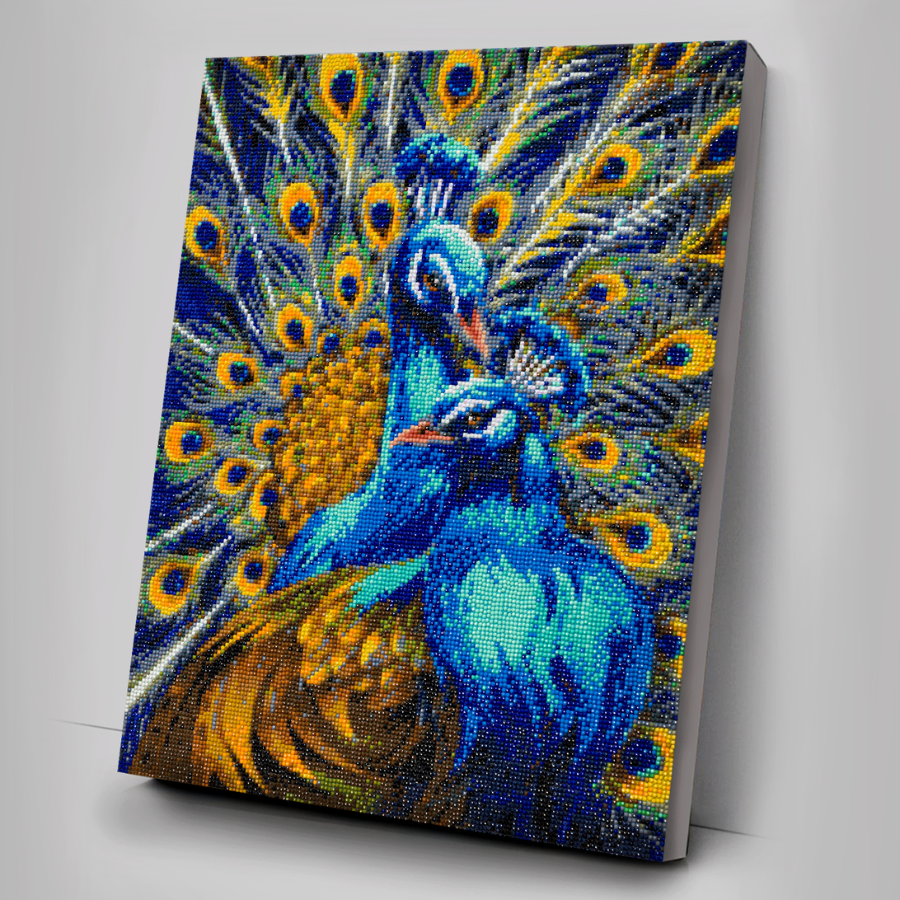 CAK-JB1: "Blue Rapsody Peacocks" Framed Crystal Art Kit 40 x 50cm (Large)