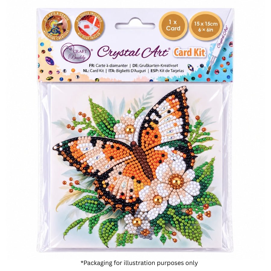Butterfly Bloom Crystal Art Card Kit 15x15cm