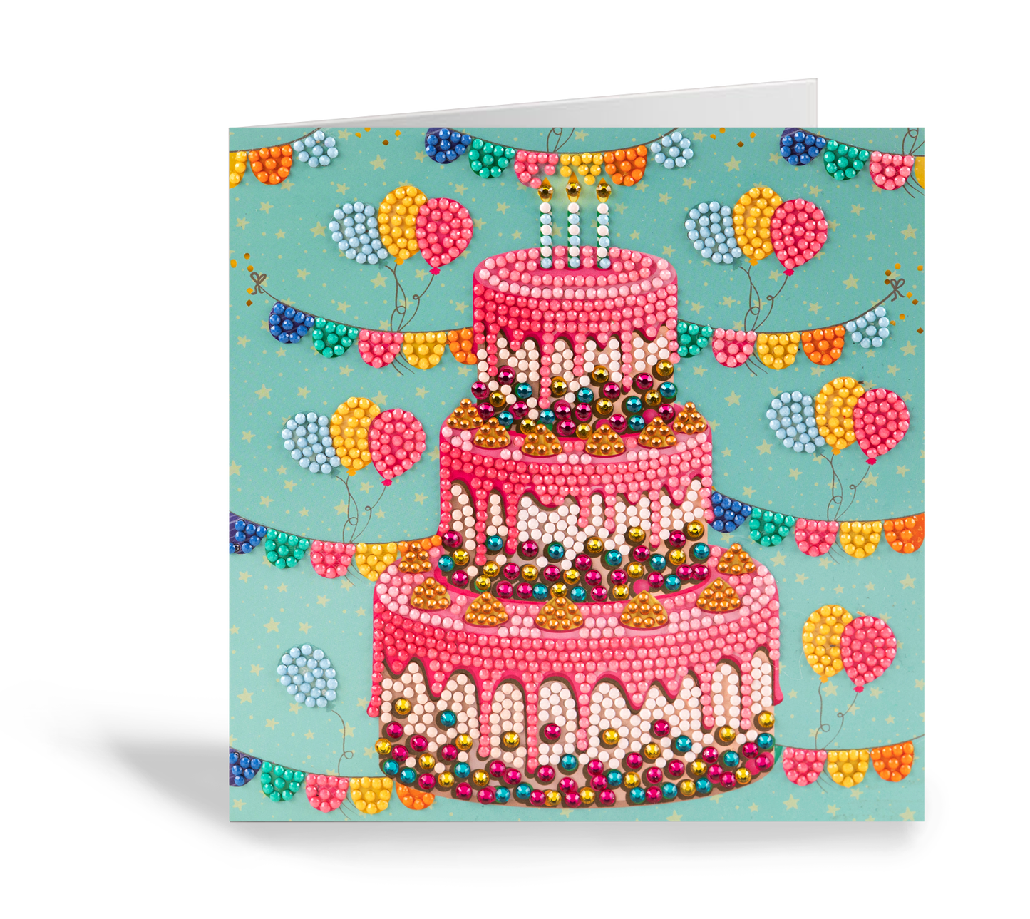 CCK-A124: "Happy Birthday" 18x18cm Crystal Art Card