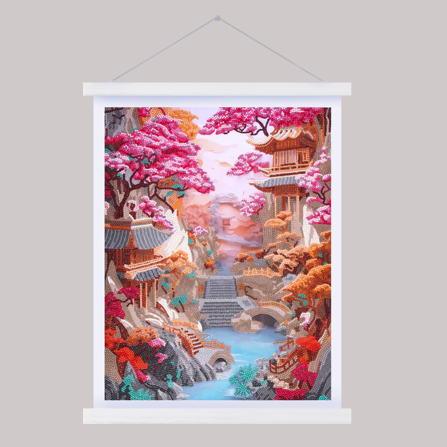 cherry blossom Crystal Art Scroll