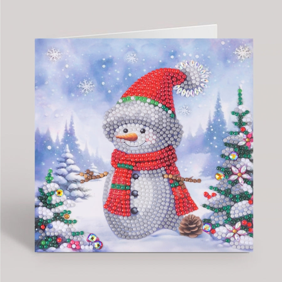 Cool Snowman Crystal Art Card Kit 15x15cm