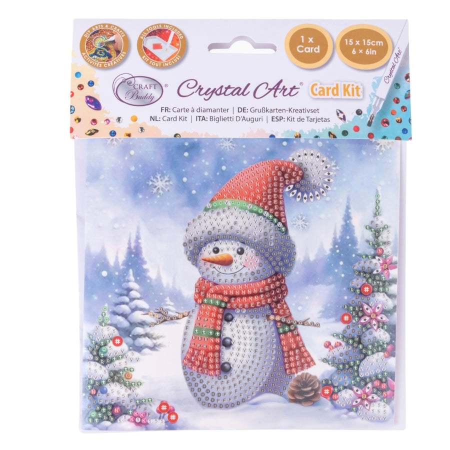 Cool Snowman Crystal Art Card Kit 15x15cm