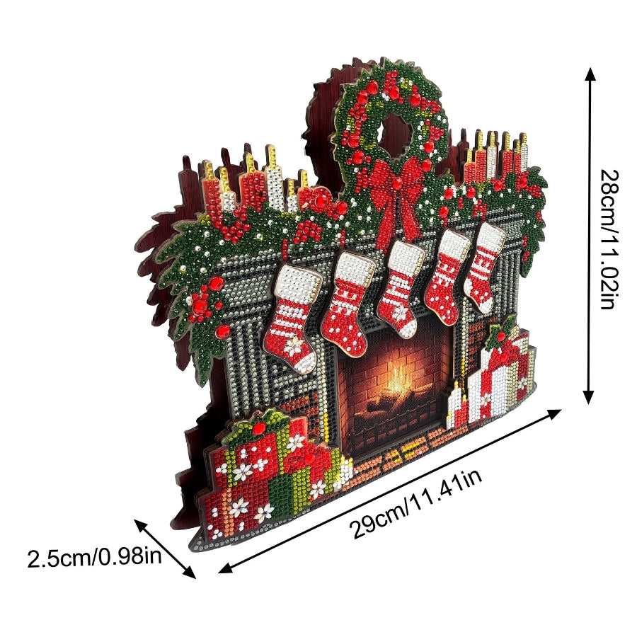 Christmas Fireplace Crystal Art 3D Buildable Scene Kit
