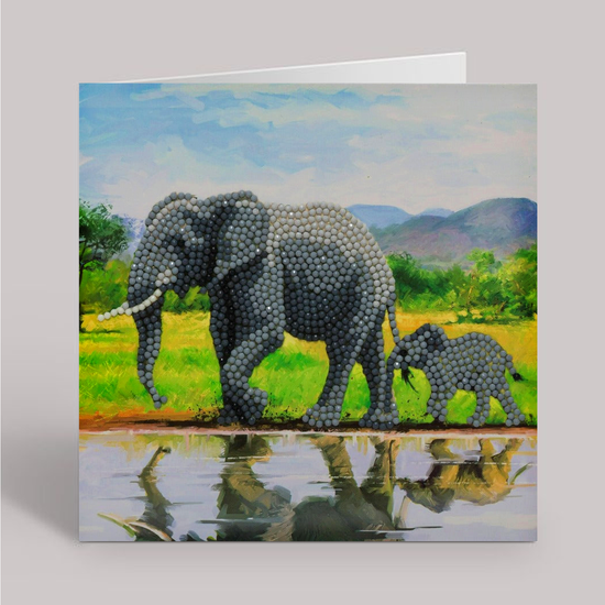 CCK-A51 "Elephants" Crystal Art Card Kit