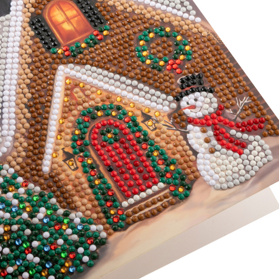 festive cottage Crystal Art Card kit 18x18cm 4