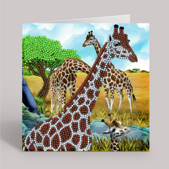 CCK-A68:  "Gentle Giraffes" 18x18cm Crystal Art Card