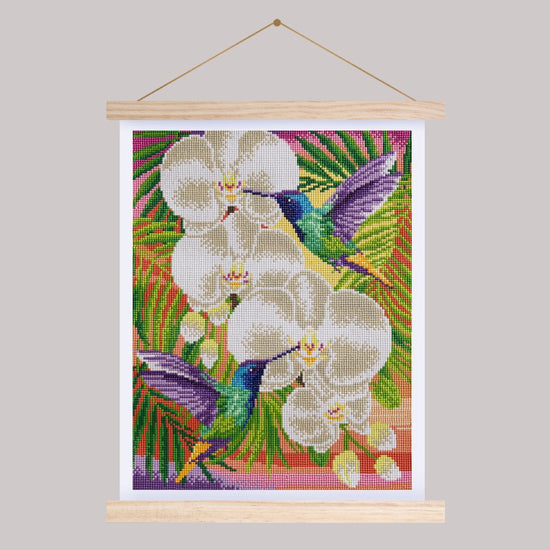 hummingbirds crystal art scroll