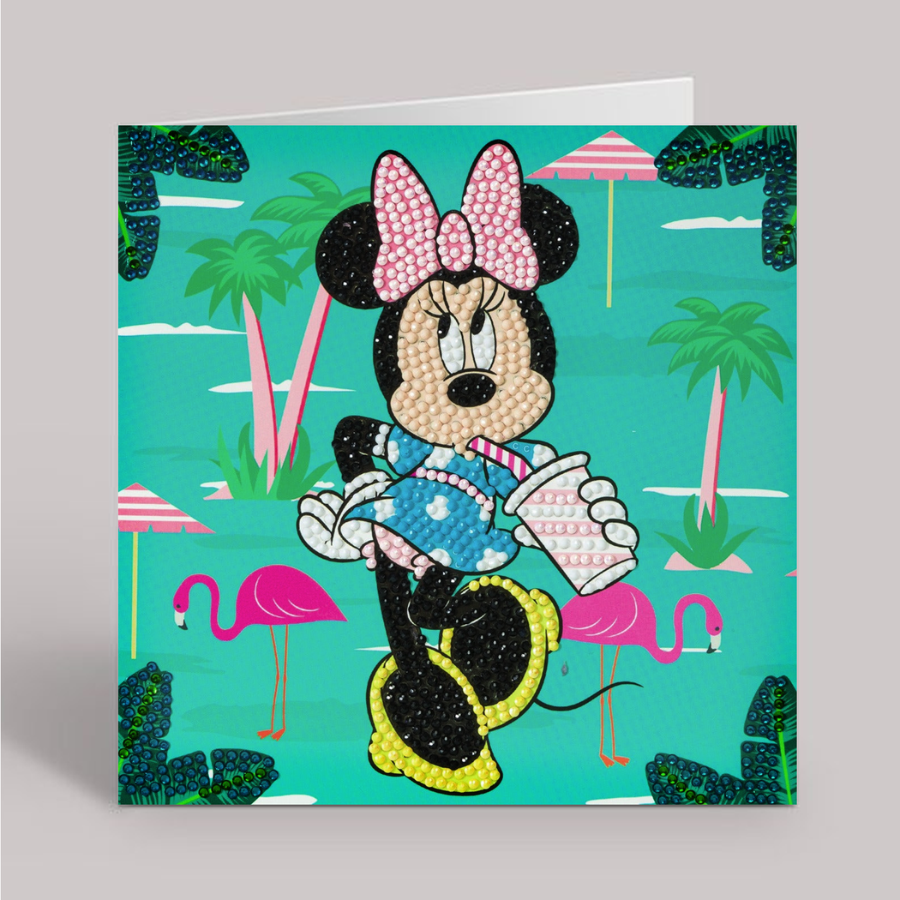 CCK-DNY807: Minnie on Holiday, 18x18cm Crystal Art Card