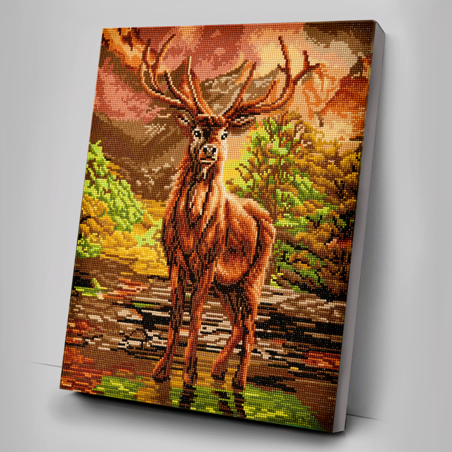 CAK-A151L "River Stag" 40x50cm Crystal Art Kit