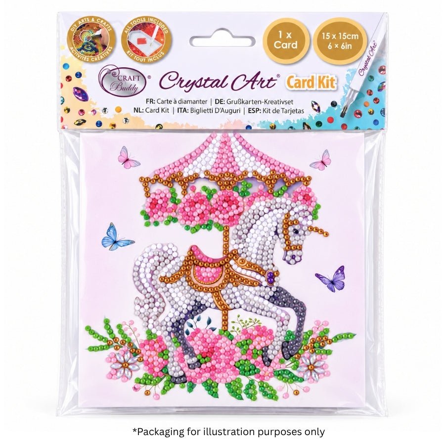 Rose Carousel Crystal Art Card Kit 15x15cm