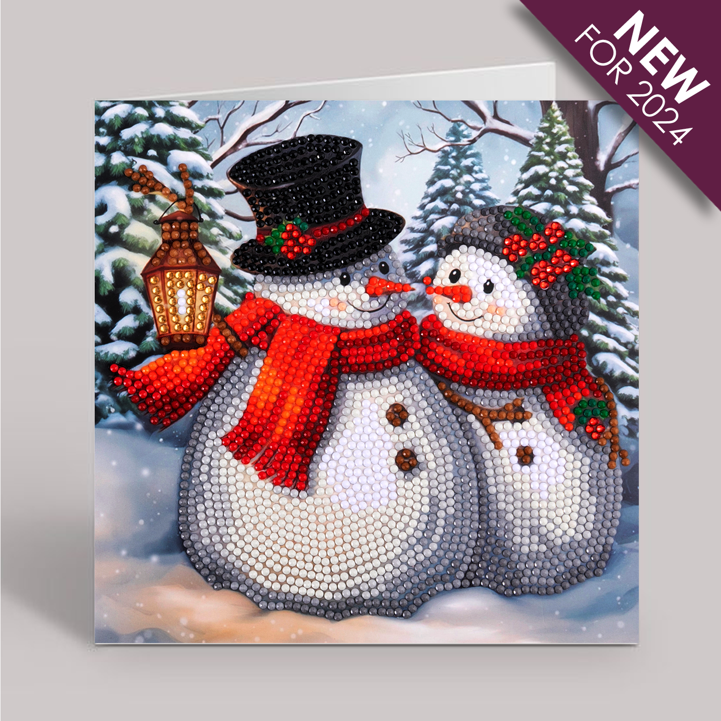 "Frosty & Merry" Crystal Art Card 18x18cm