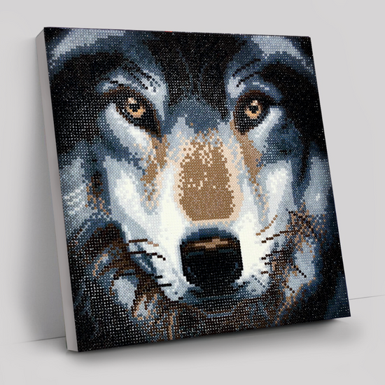 CAK-A91M Wolf, Framed Crystal Art 30x30cm