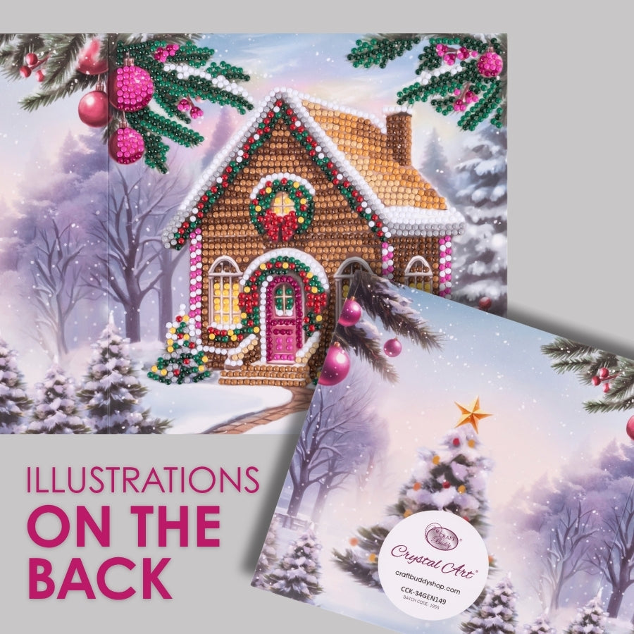 Yuletide Cabin Crystal Art Card Kit 18x18cm