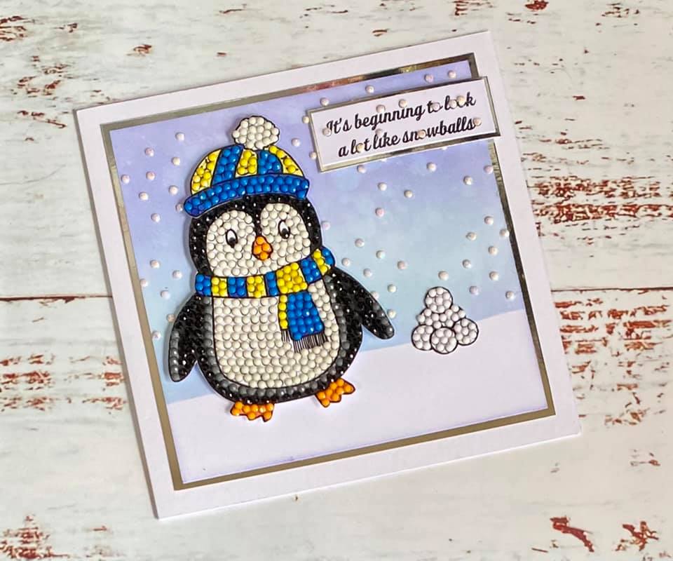 CCST31: Craft Buddy Crystal Art Playful Penguin A6 Stamp Set