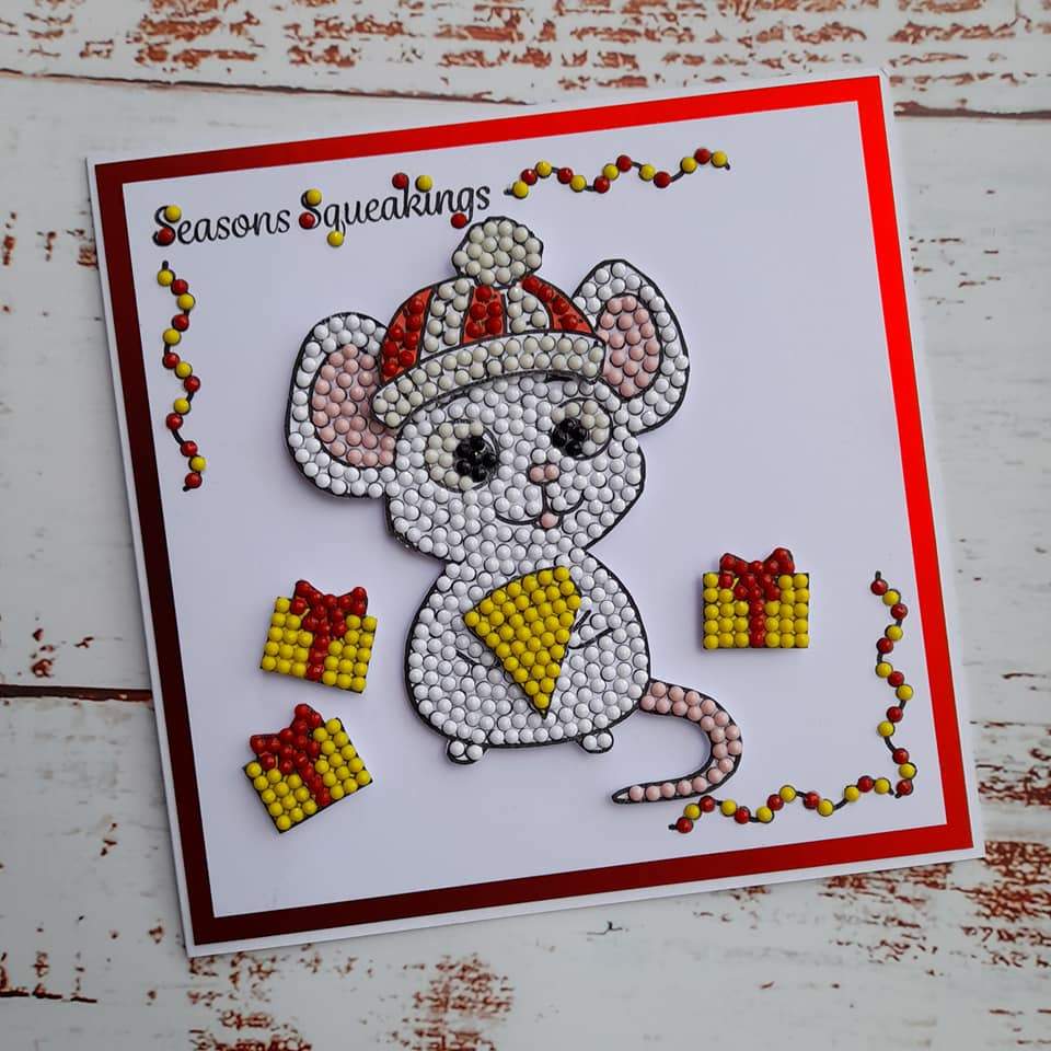 CCST33: Craft Buddy Crystal Art Squeak the Mouse A6 Stamp Set