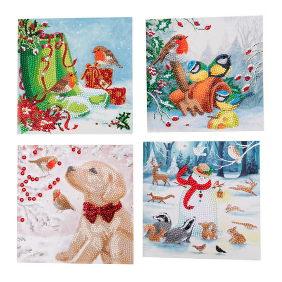 2023-limited-edition-festive-best-of-british-set-of-8-cards-contents-robins-puppy-snowman-fox-rabbit-squirrel-deer