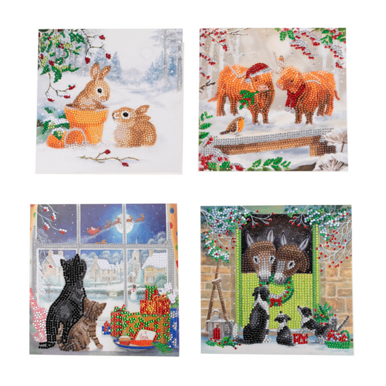 2023-limited-edition-festive-best-of-british-set-of-8-cards-contentsrabbit-cow-cat-kitten-donkey-dog-puppy