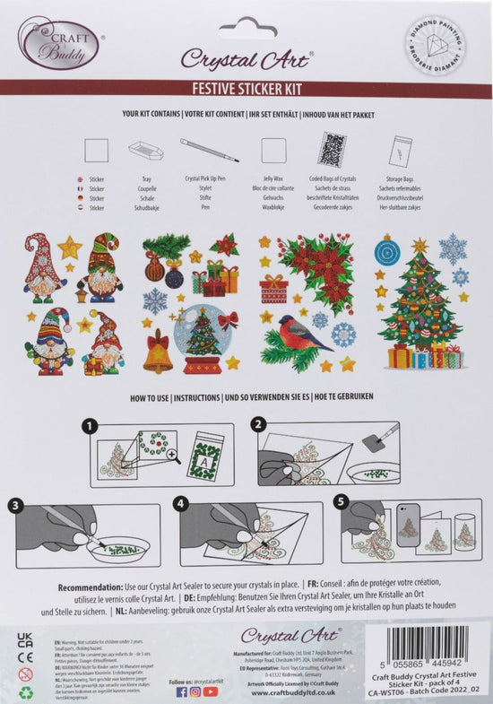 Crystal Art Festive Wall Stickers - Back Packaging