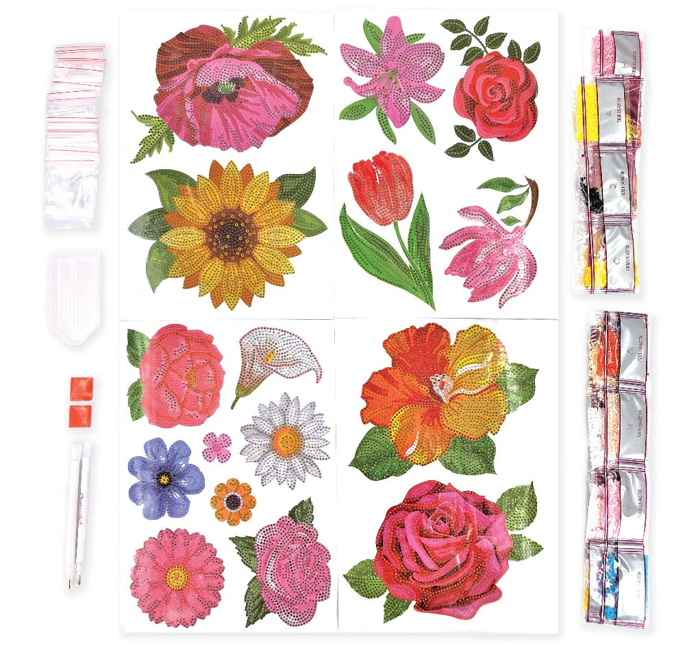 CA-WST02: Crystal Art Home Décor Decals - FLOWERS