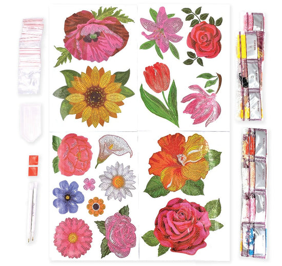 CA-WST02: Crystal Art Home Décor Decals - FLOWERS