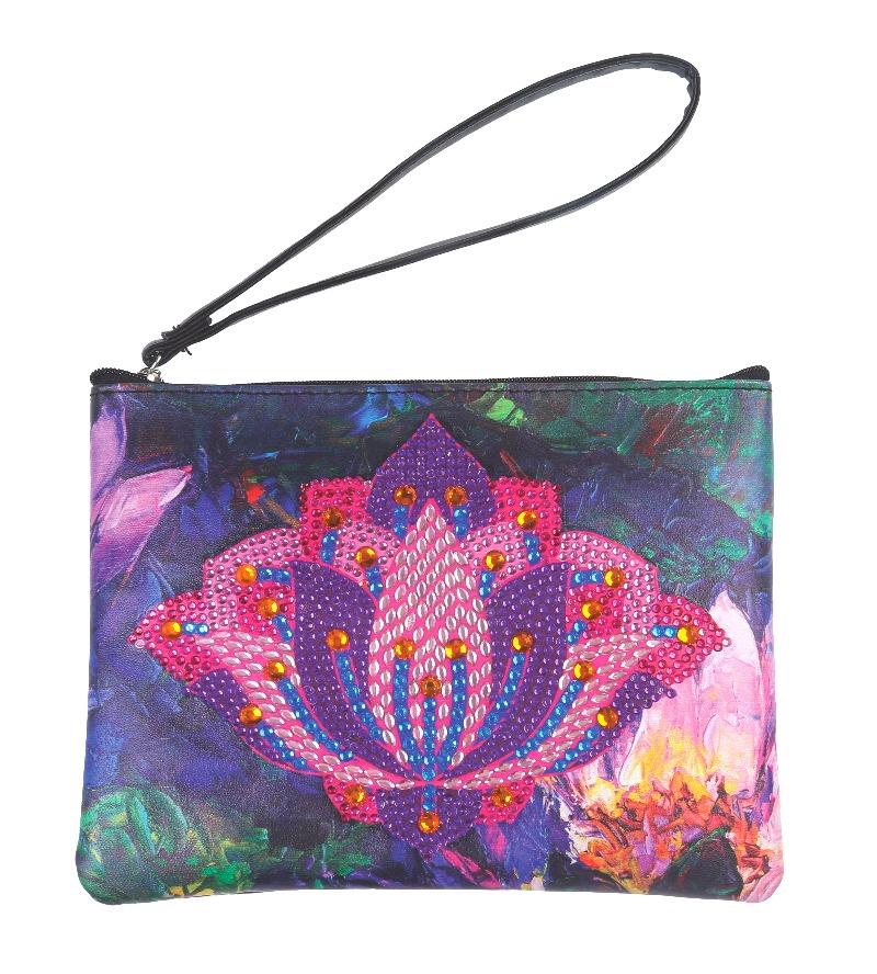 CA-PK2: Lovely Lotus, Crystal Art Pouch