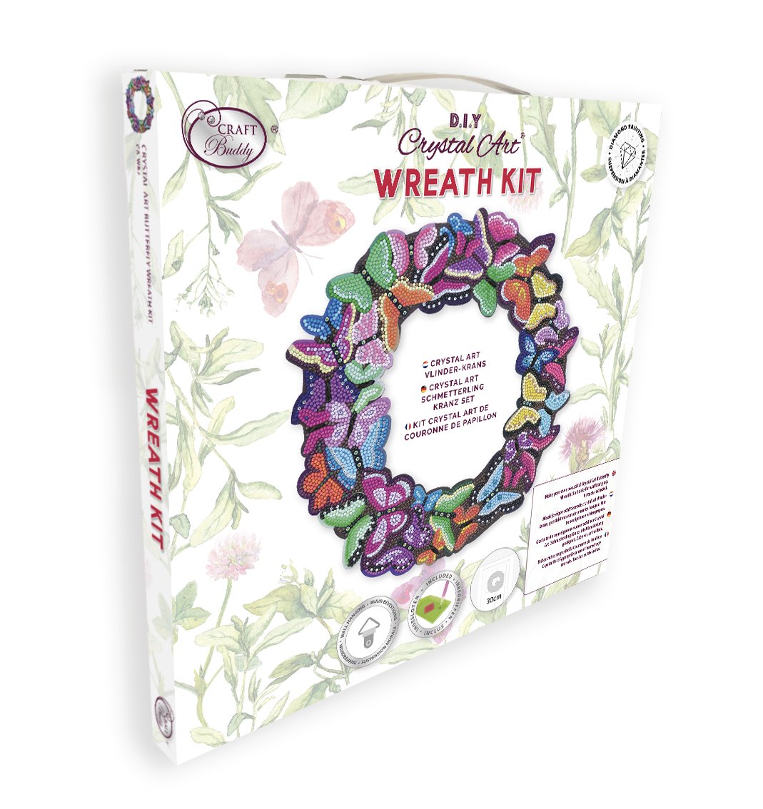 CA-WR7: Craft Buddy Crystal Art Butterfly Wreath Kit