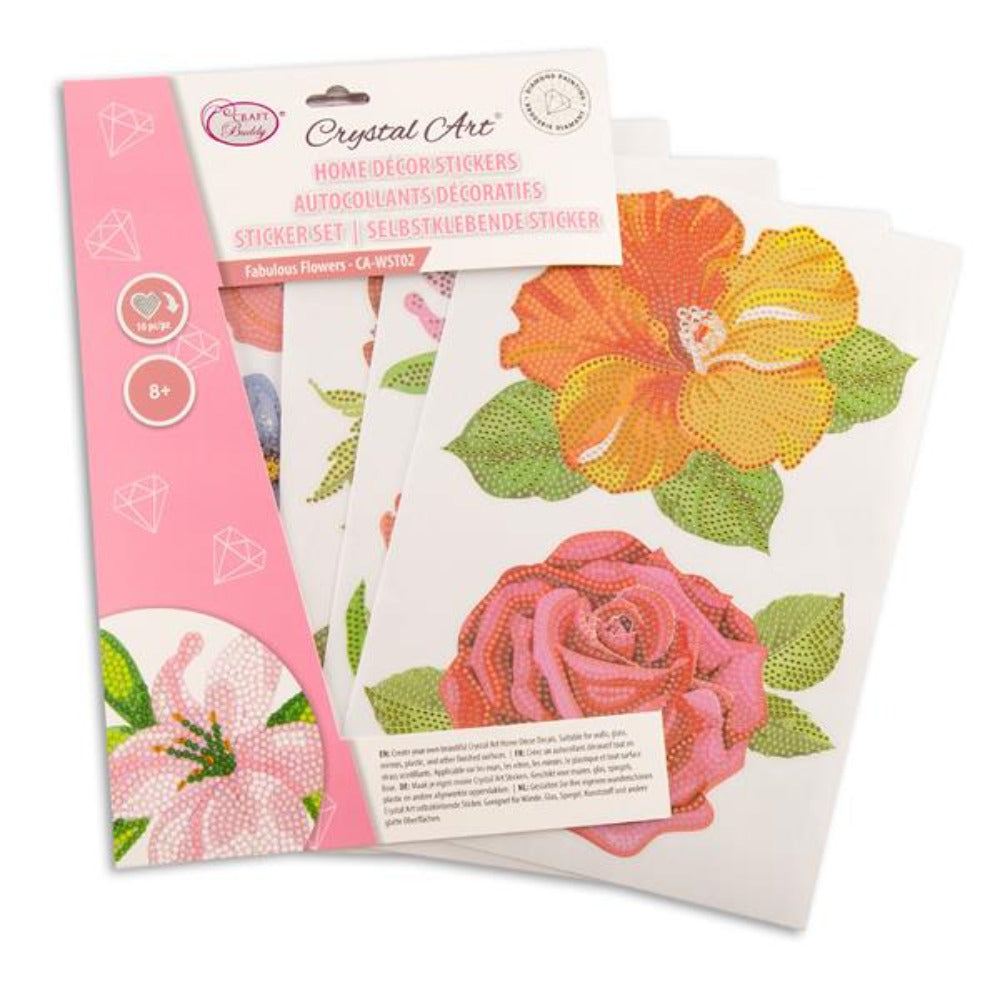 CA-WST02: Crystal Art Home Décor Decals - FLOWERS