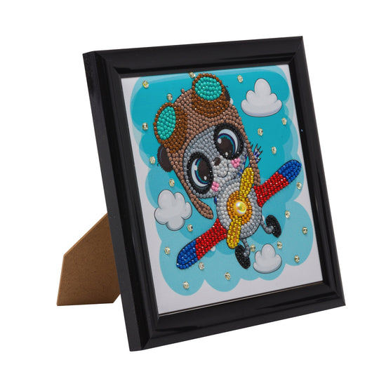 CAFBL-5: "Flying Panda" Crystal Art Frameables Kit with Picture Frame