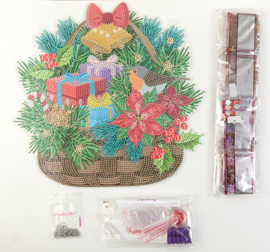 CAHB04: Crystal Art Hanging Basket Kits. approx. size is 30x30cm - FESTIVE