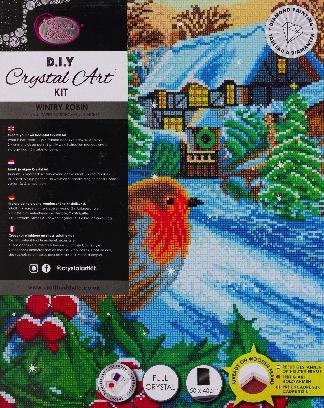 CAK-A133L: "Wintery Robin" 40x50cm Crystal Art Kit