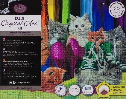 CAK-A153L: "Kitten Footware" 40x50cm Crystal Art Kit