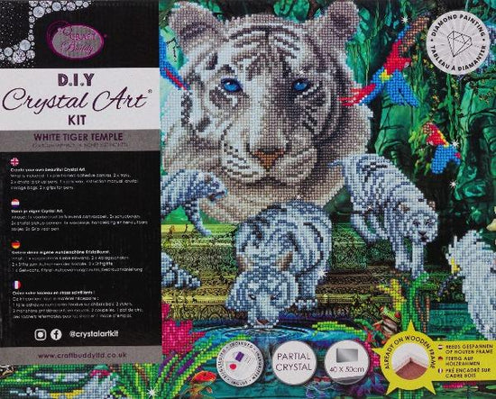 CAK-A161L: "White Tiger Temple" 40x50cm Crystal Art Kit
