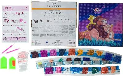 CAK-DNY701M: Lion King Family, 30x30cm Crystal Art Kit